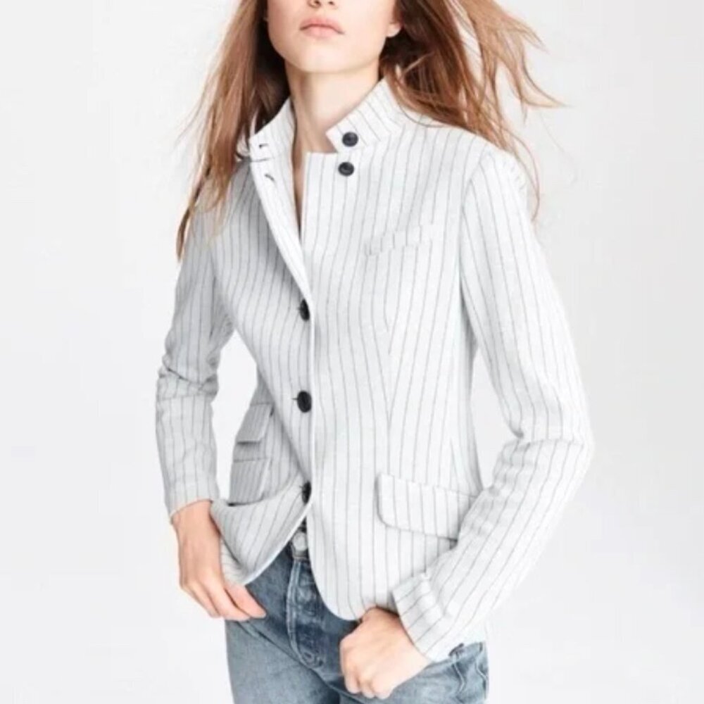 RAG & BONE Slade Cotton Jersey Pinstripe Blazer Size 2